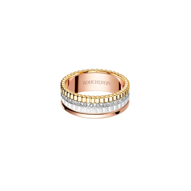 Gioiello in oro bianco giallo rosa Anello Quatre White Edition Small Boucheron