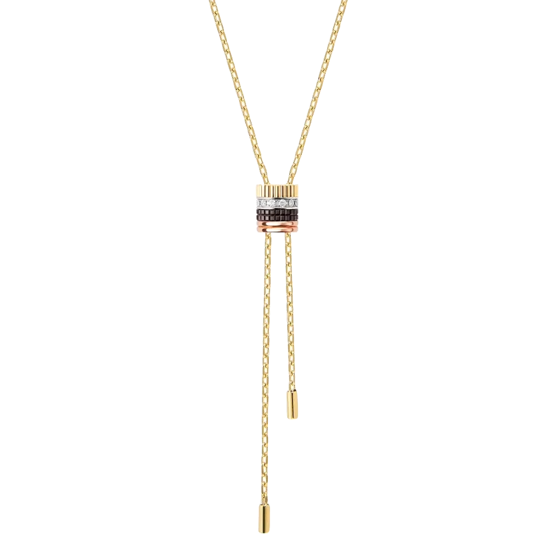 Gioiello in oro bianco giallo rosa Collana Quatre Classique Tie, modello grande Boucheron