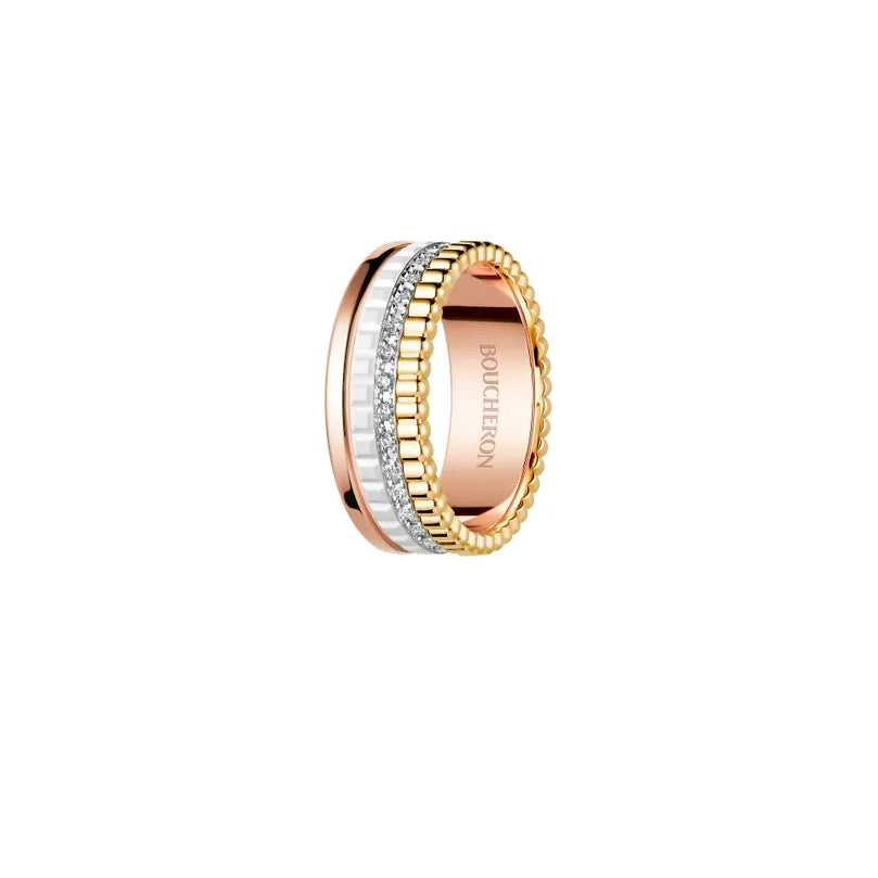 Gioiello in oro bianco giallo rosa Anello Quatre White Edition Small Boucheron