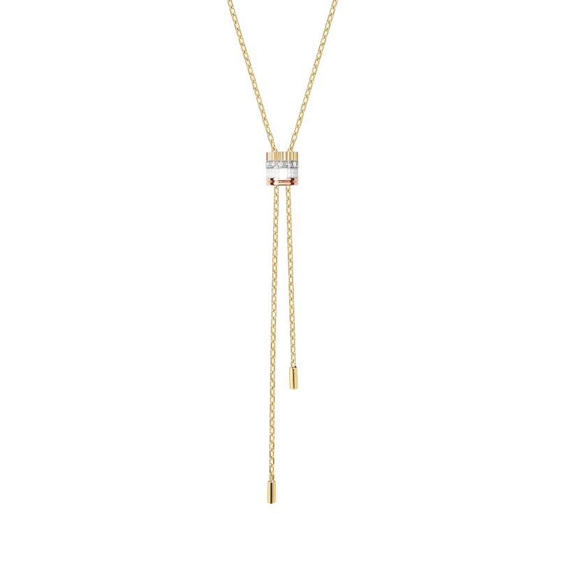 Gioiello in white, yellow, and rose gold Quatre White Edition Tie Necklace, Small Model Boucheron