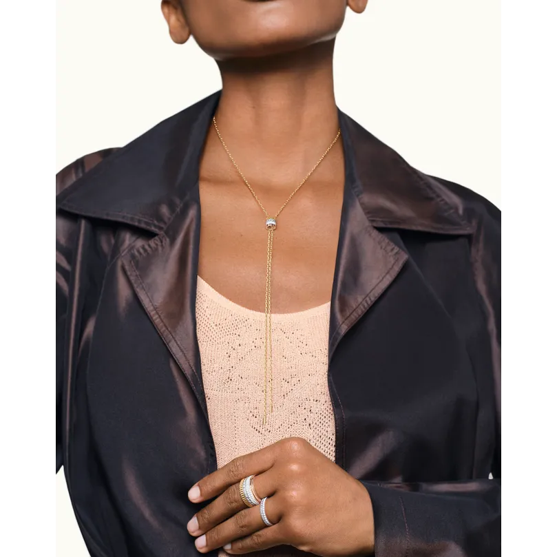 Gioiello in white, yellow, and rose gold Quatre White Edition Tie Necklace, Small Model Boucheron