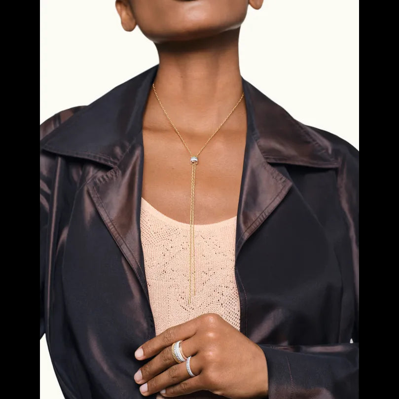 Gioiello in white, yellow, and rose gold Quatre White Edition Tie Necklace, Small Model Boucheron