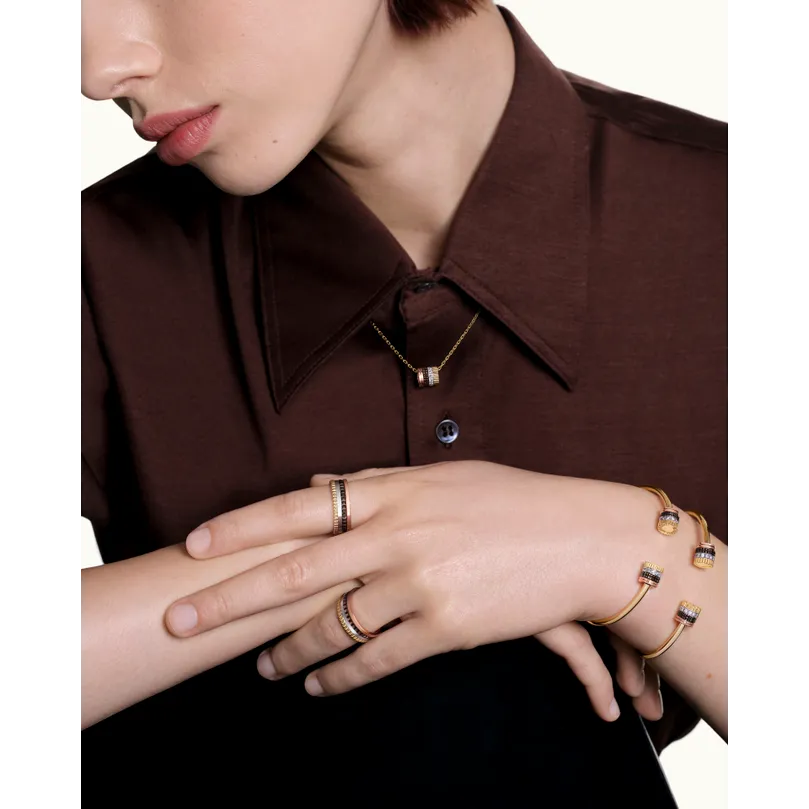 Gioiello in oro bianco giallo rosa Anello Quatre Classique Small Boucheron