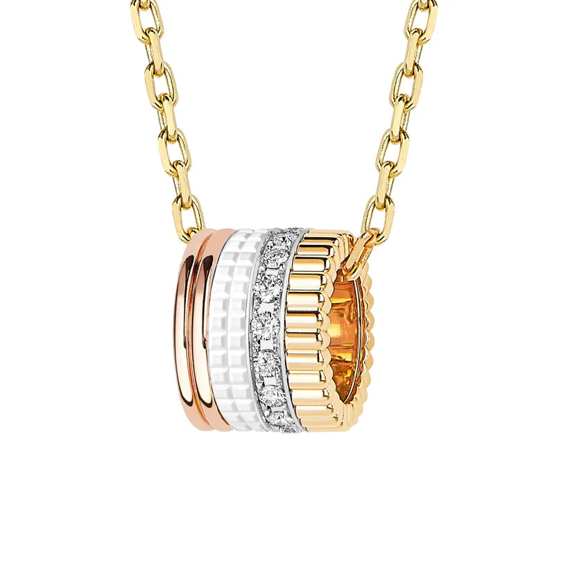 Gioiello in white, yellow, and rose gold Quatre White Edition Pendant
 Boucheron