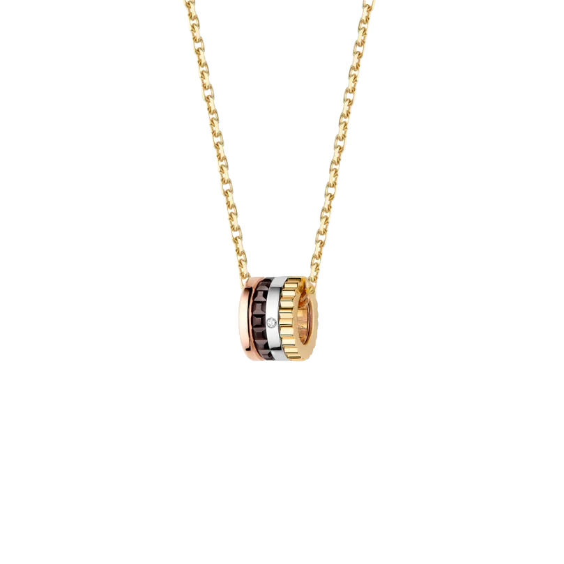 Gioiello in white, yellow, and rose gold Quatre Classique Pendant, XS motif Boucheron