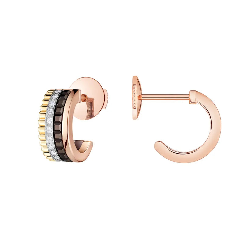 Gioiello in oro bianco giallo rosa Orecchini a cerchio Quatre Classique Boucheron