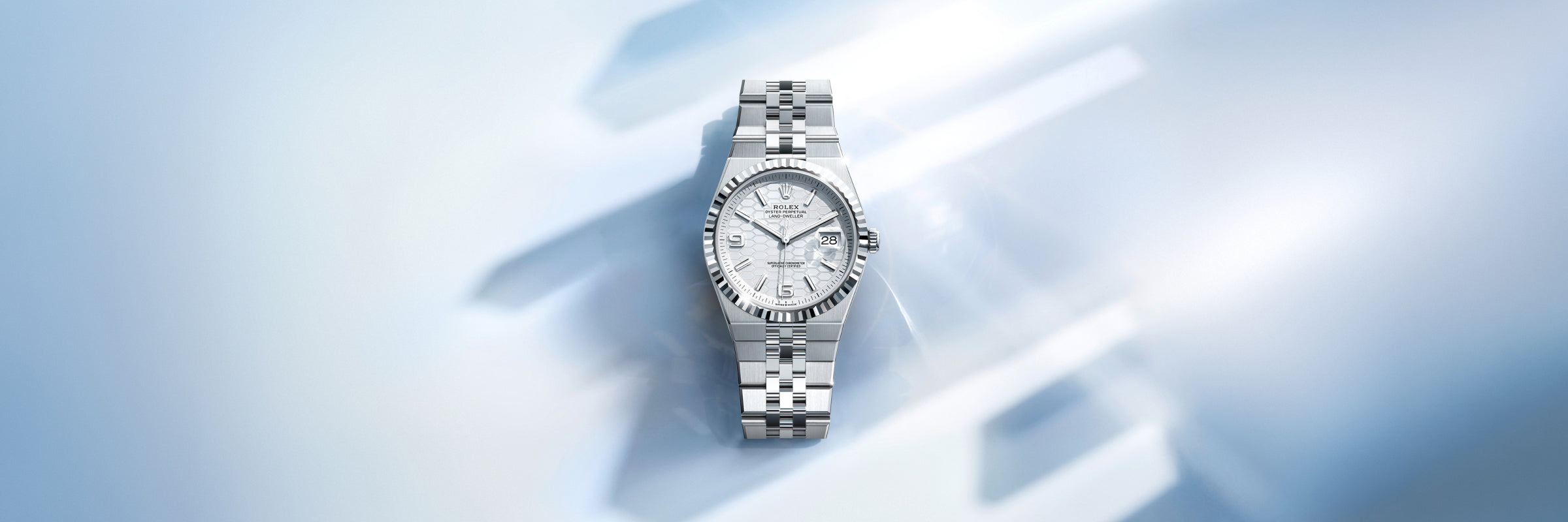 Rolex Land-Dweller in White Rolesor - combination of Oystersteel and white gold, M127234-0001 - Pisa 1940