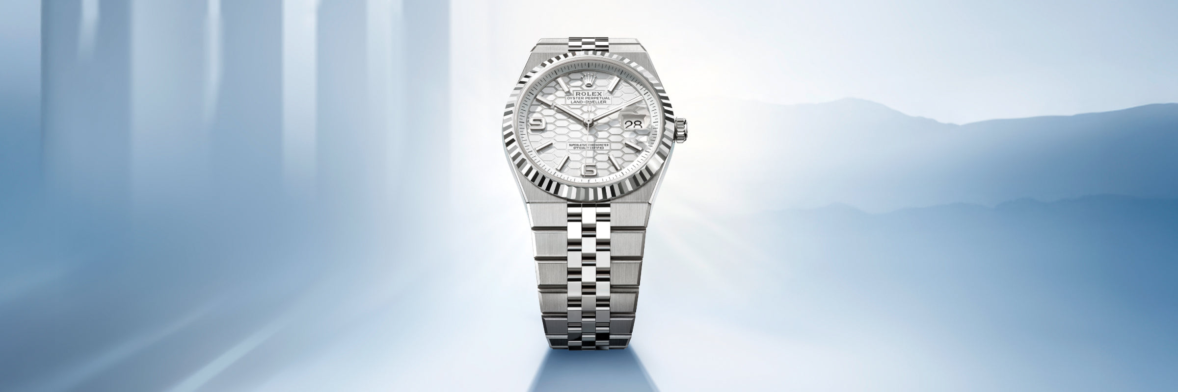 Rolex Land-Dweller in White Rolesor - combination of Oystersteel and white gold, M127334-0001 - Pisa 1940