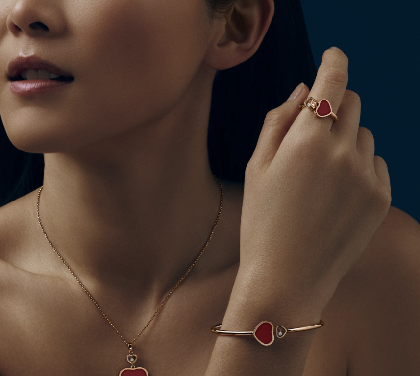 Gioiello in oro rosa Bracciale Happy Hearts Chopard