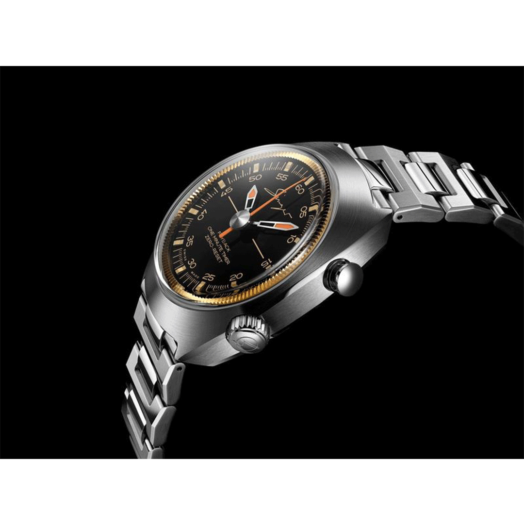 Watch in steel 1969 Black Timer Singer