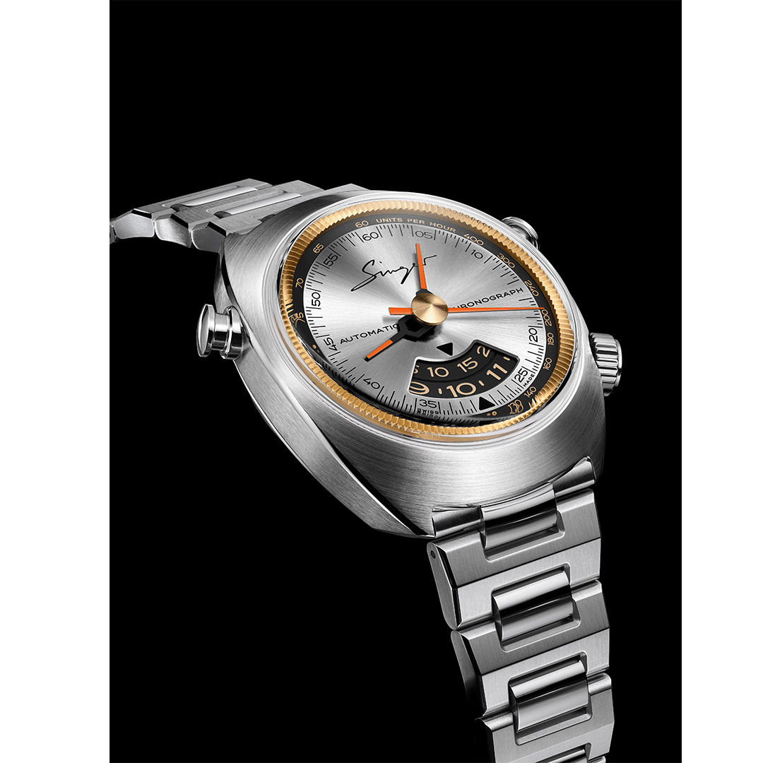 Watch in steel 1969 Sunray Chronograph Singer