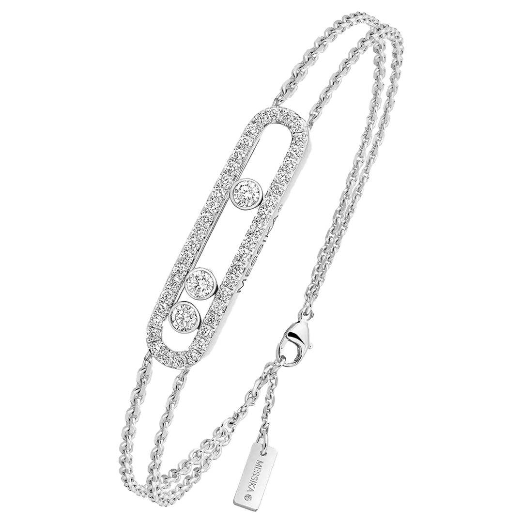 Bracelet in white gold Move Classique Pavé Messika
