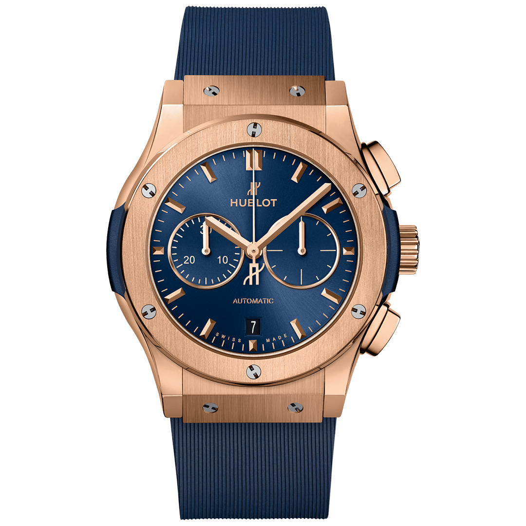 Watch in rose gold Classic Fusion Chronograph King Gold Blue Hublot