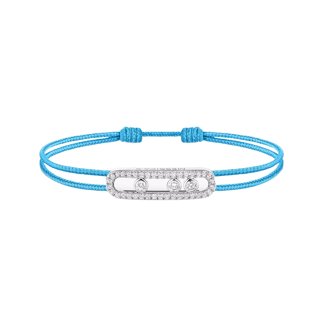 Bracelet in white gold Messika CARE(S) Blue Cord Pavé Bracelet Messika