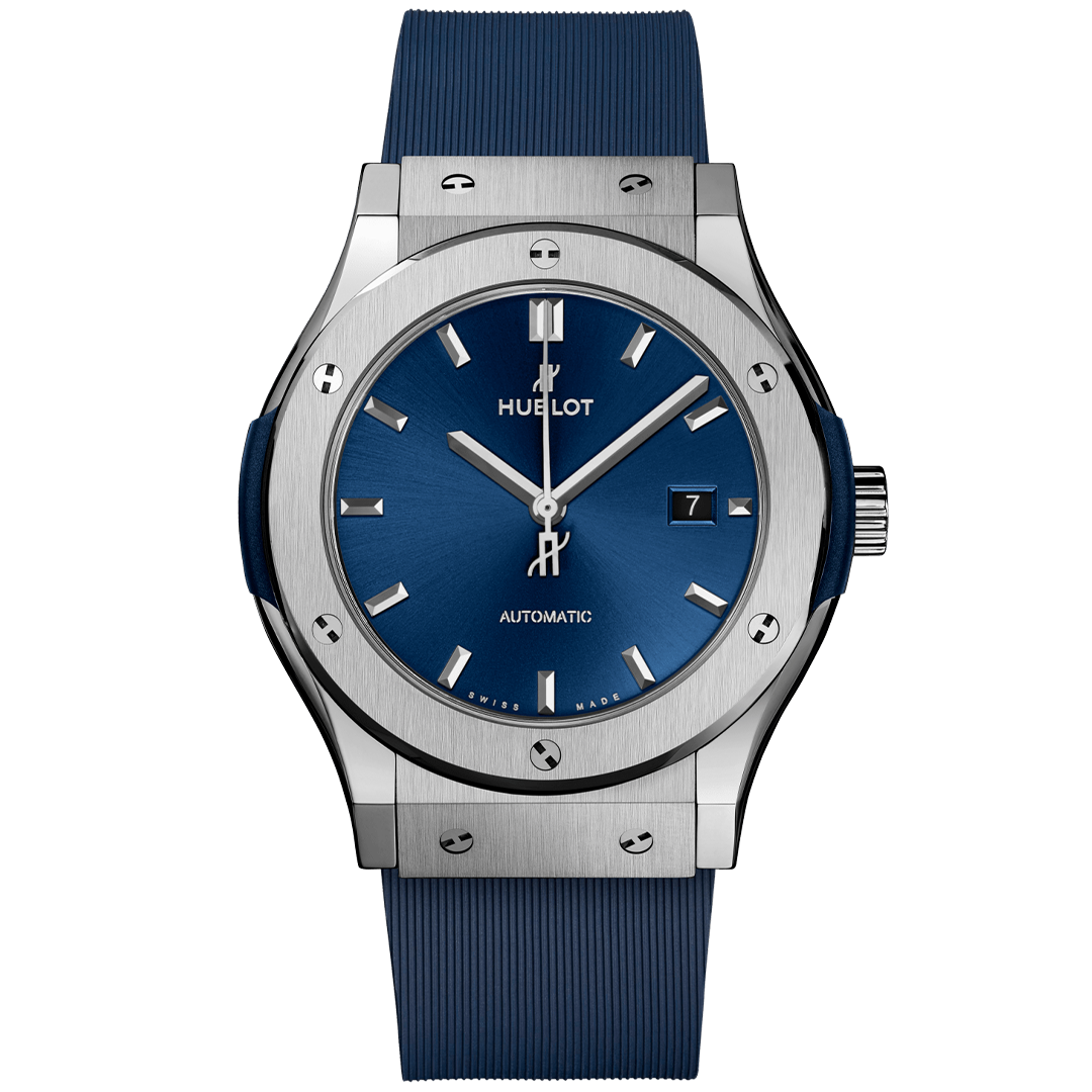 Watch in titanium Classic Fusion Titanium Blue Hublot
