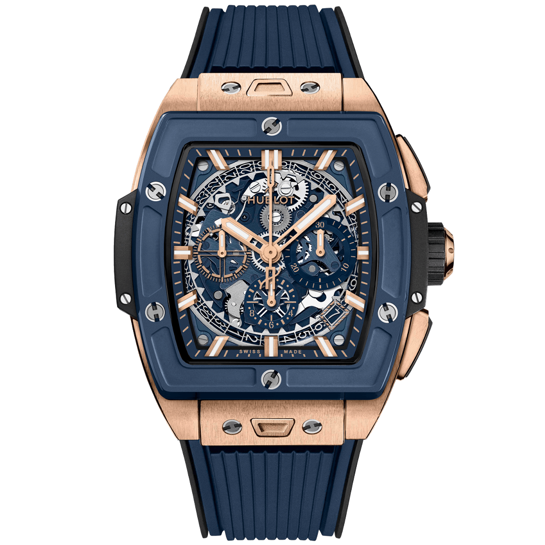 Watch in ceramic and rose gold Spirit of Big Bang King Gold Blue Ceramic Hublot