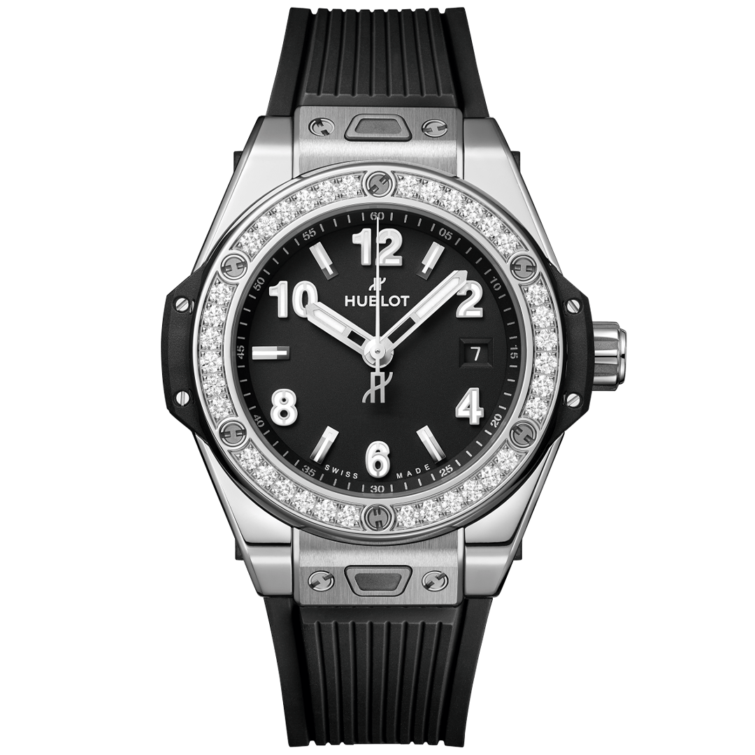 Watch in steel Big Bang One Click Steel Diamonds Hublot