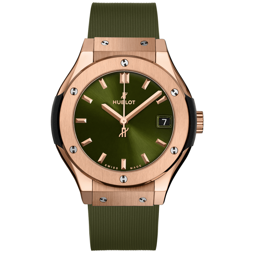 Watch in rose gold Classic Fusion King Gold Green Hublot