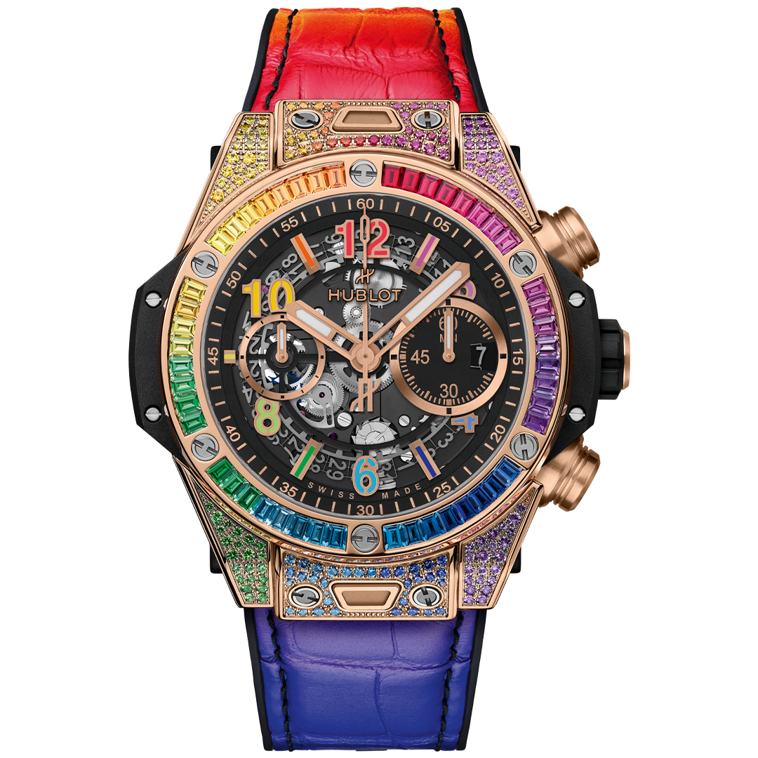 Watch in rose gold Big Bang Unico King Gold Rainbow Hublot