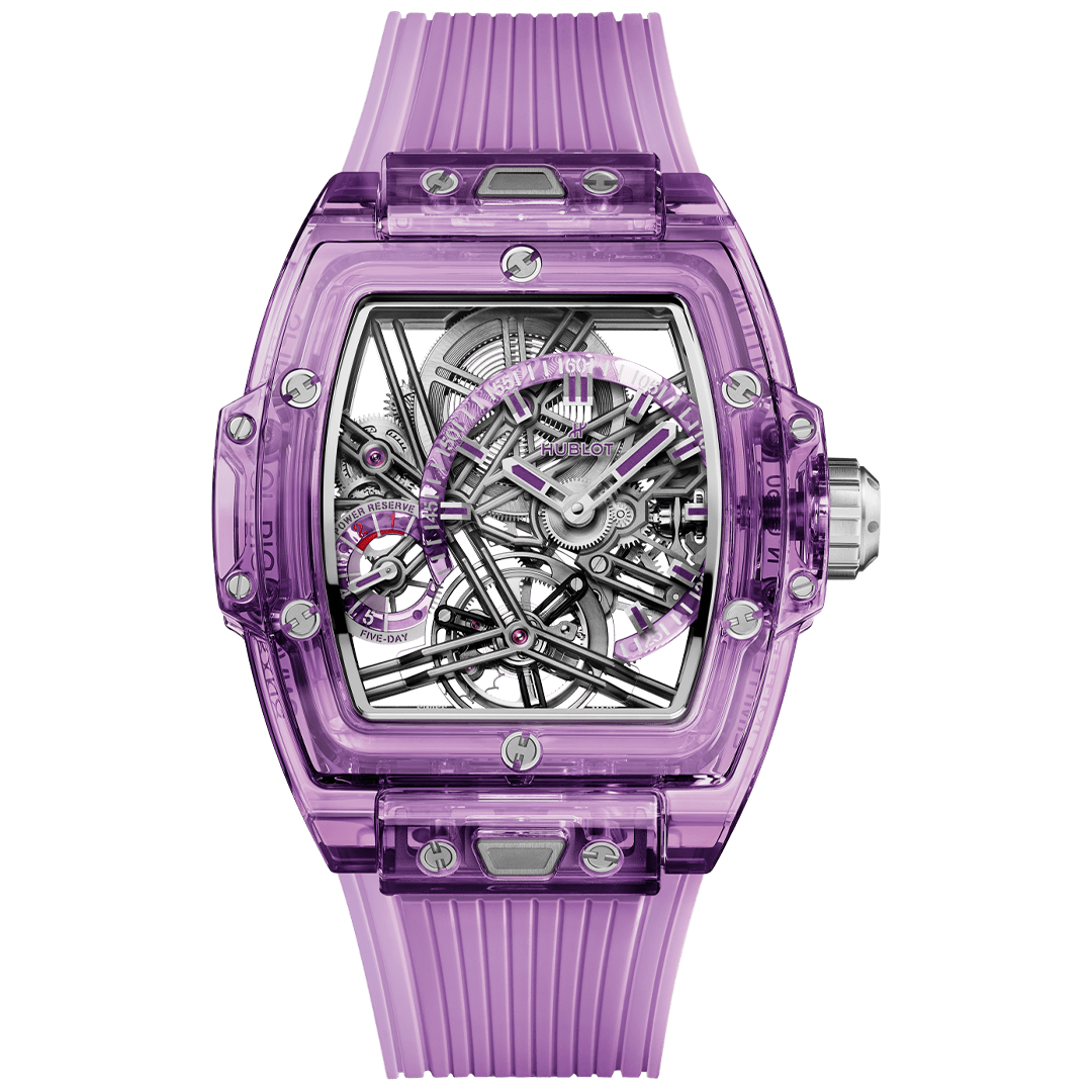 Watch in sapphire Spirit of Big Bang Tourbillon Purple Sapphire Hublot
