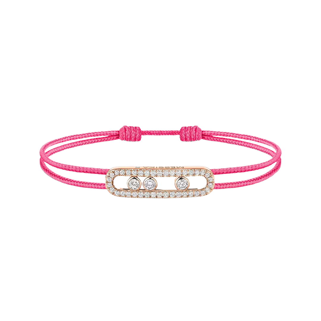 Gioiello in oro rosa Cordino Messika CARE(S) rosa con pavé Messika