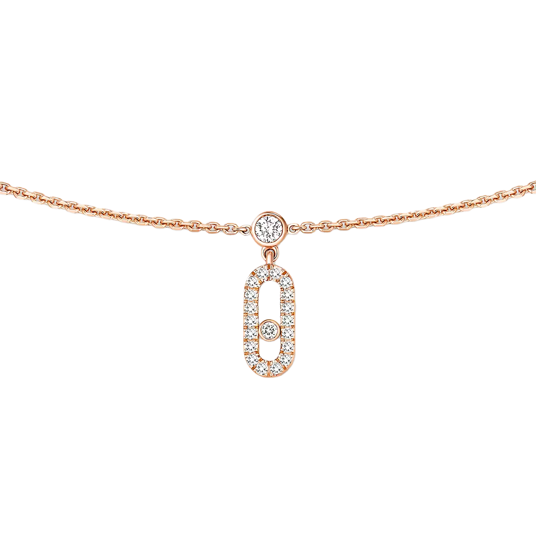 Gioiello in rose gold Move Uno Pavé Drop Pendant Choker Messika