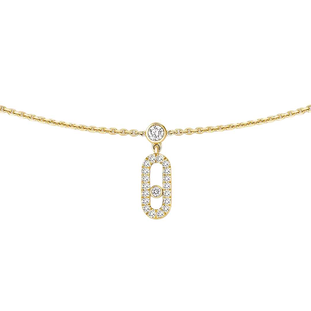 Gioiello in yellow gold Move Uno Pavé Drop Pendant Choker Messika