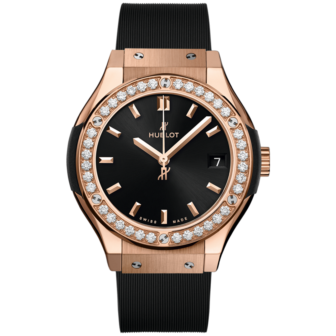 Orologio in oro rosa Classic Fusion King Gold Diamonds Hublot