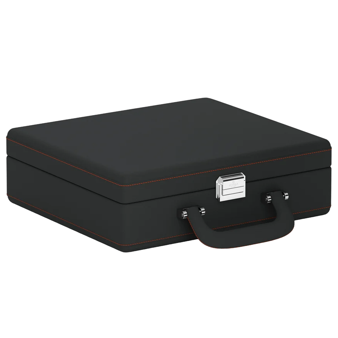 Valigetta 8 Pelle Grigio Ardesia/Arancione