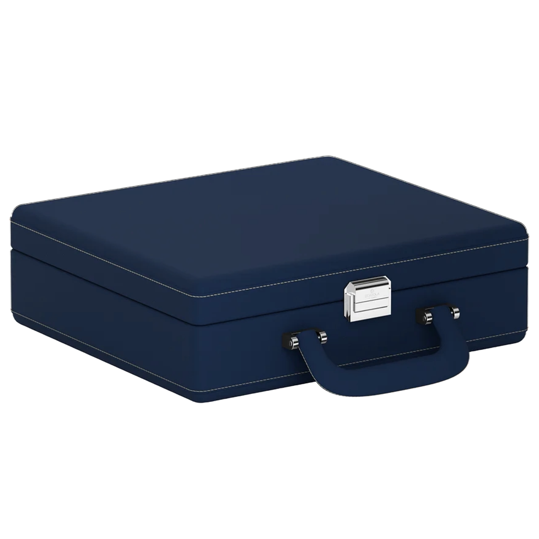 Accessorio in pelle panama Valigetta 8 Pelle Blu Notte/Crema Scatola del tempo