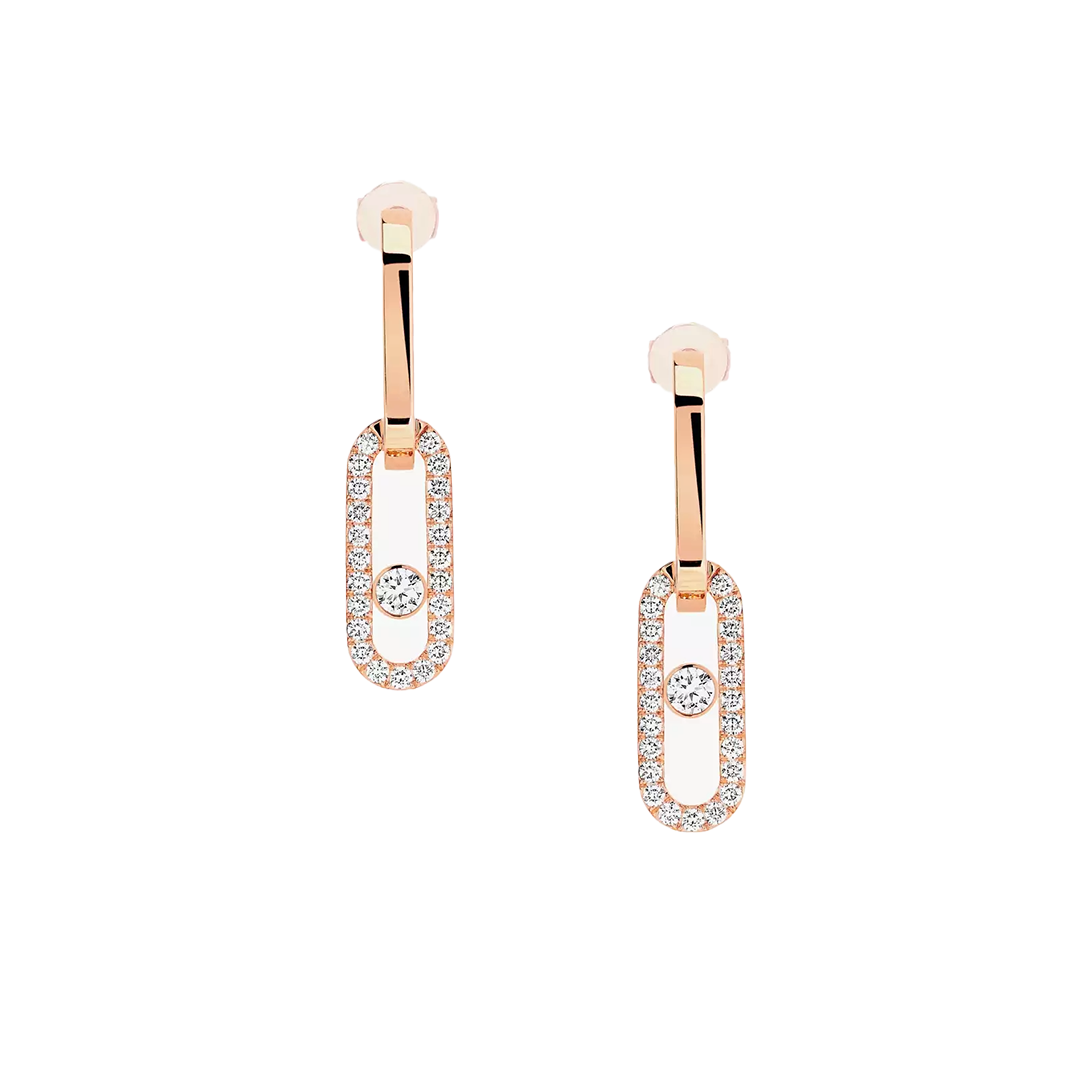 Earrings in rose gold Move Link Messika