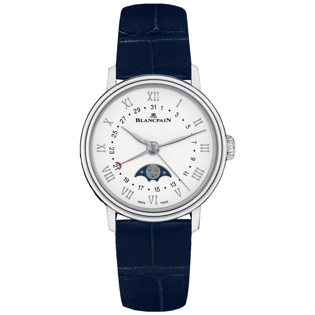 Orologio in acciaio Villeret Quantième Phases de Lune Blancpain