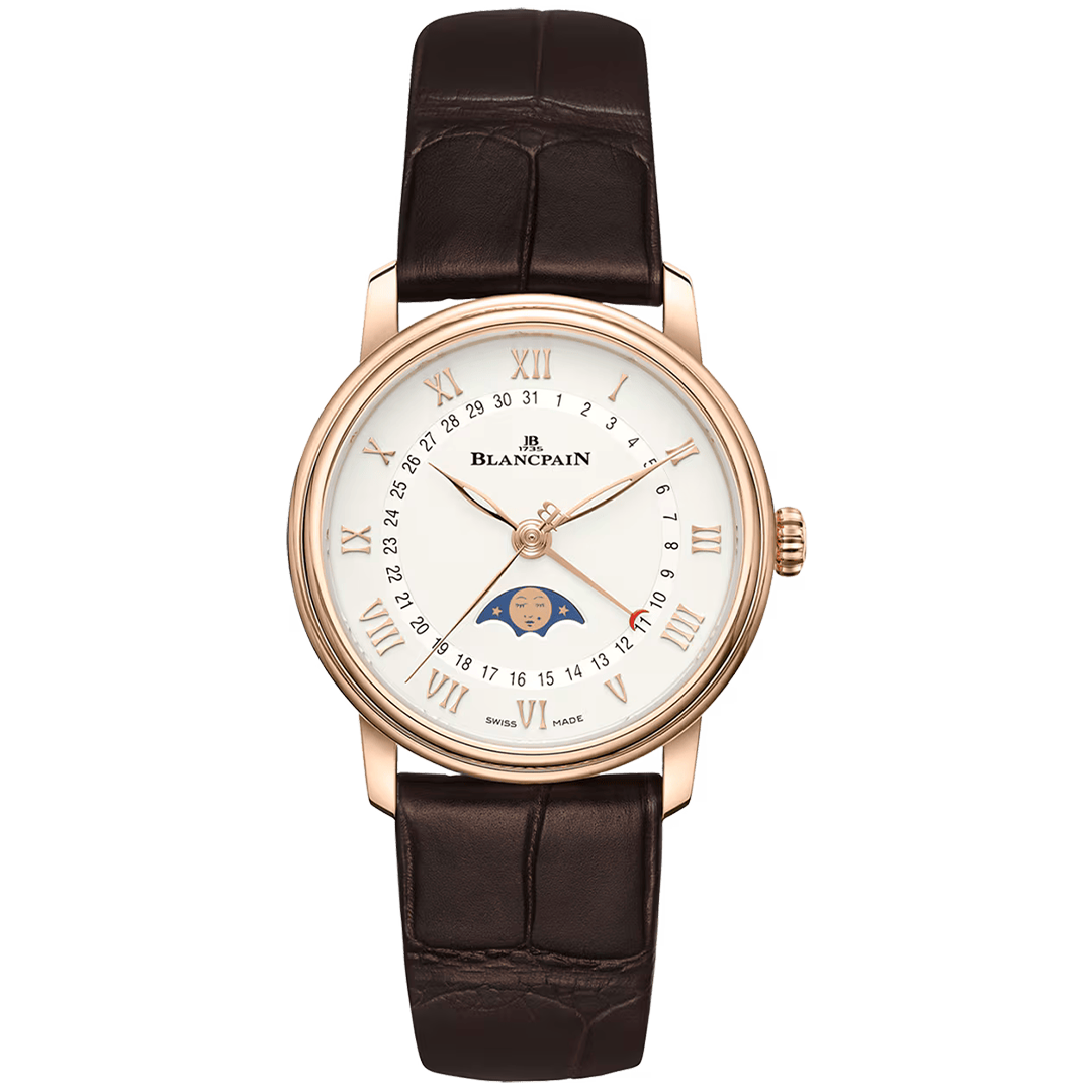 Orologio in oro rosa Villeret Quantième Phases de Lune Blancpain
