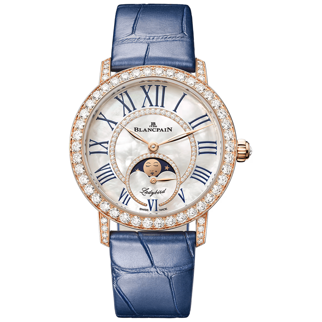 Orologio in oro rosa Ladybird Colors Phases de Lune Blancpain