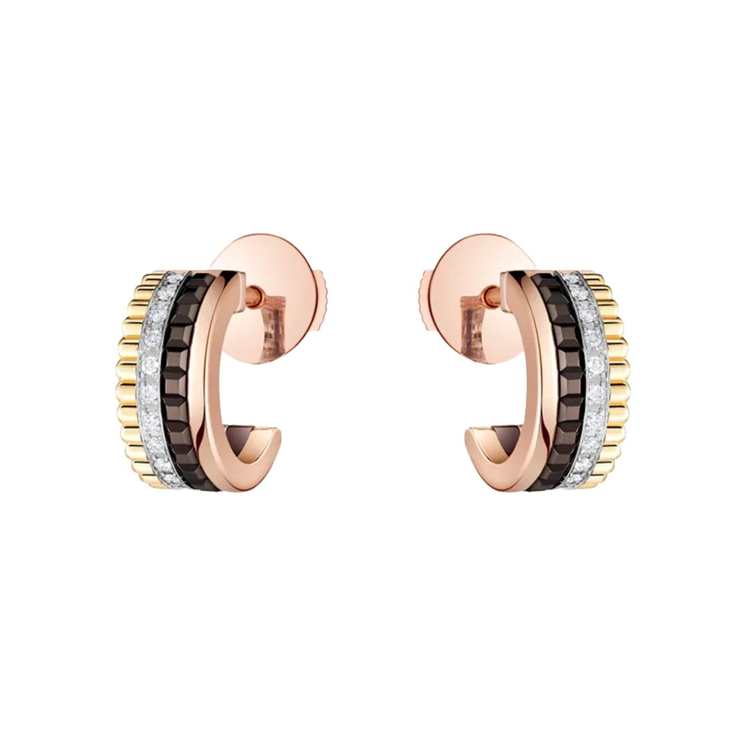 Gioiello in oro bianco giallo rosa Orecchini a cerchio Quatre Classique Boucheron