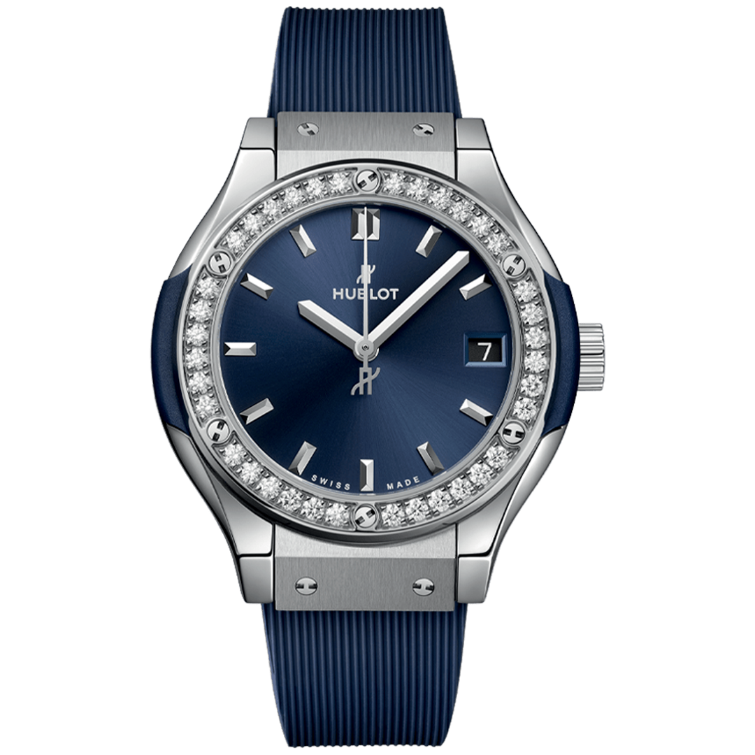 Orologio in titanio Classic Fusion Titanium Blue Diamonds Hublot