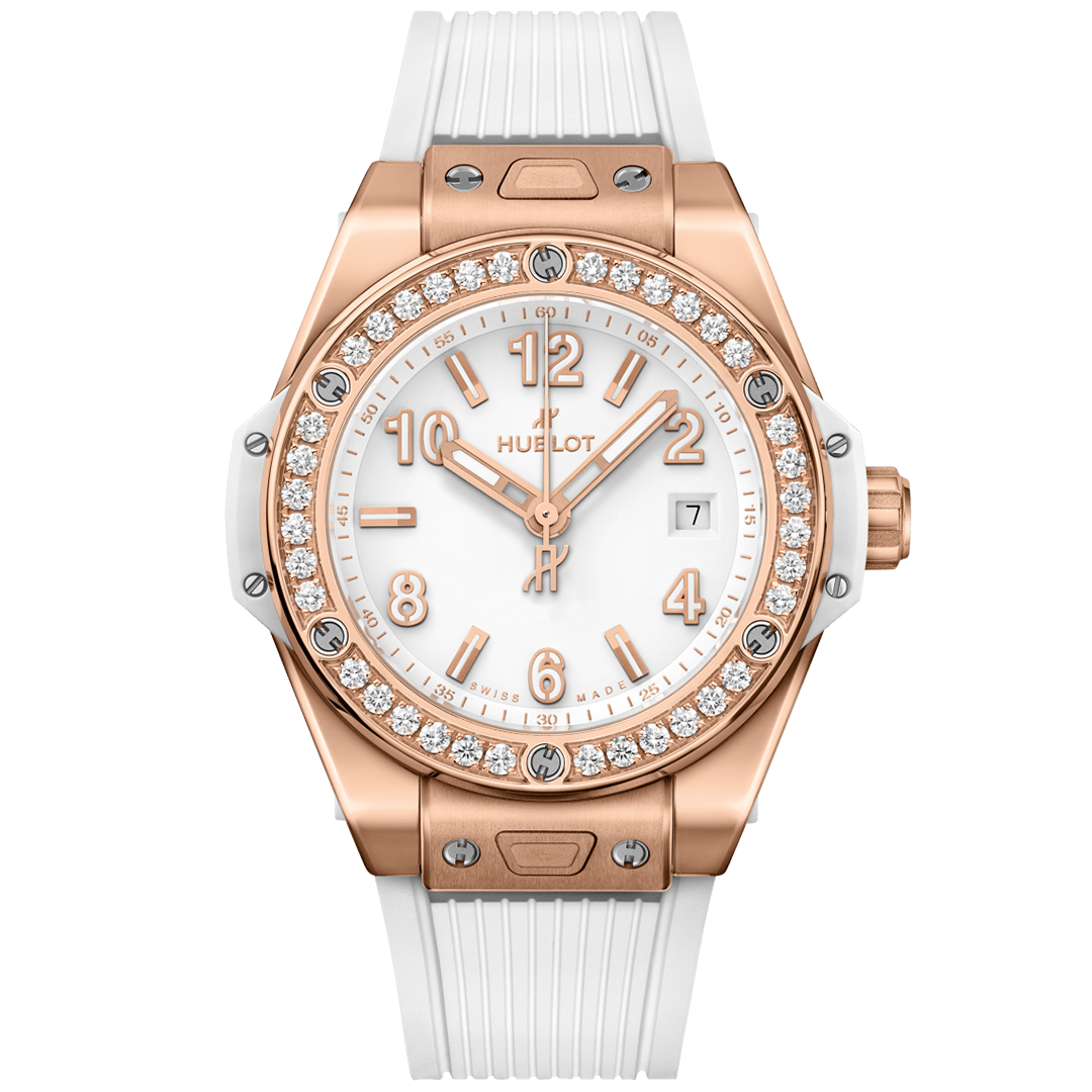 Orologio in oro rosa Big Bang One Click King Gold White Diamonds Hublot