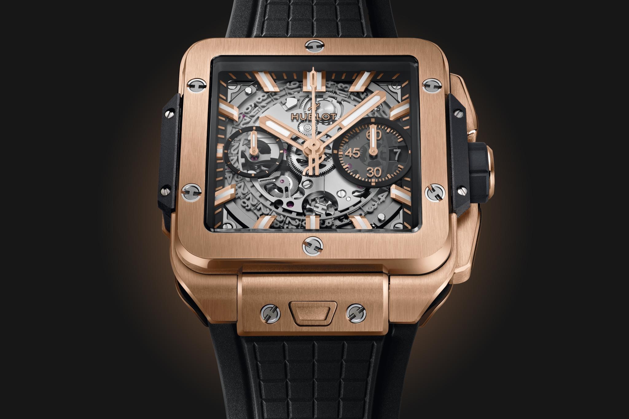 Orologio in oro rosa Square Bang Unico King Gold Hublot