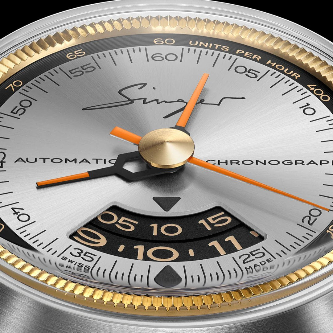 Watch in steel 1969 Sunray Chronograph Singer