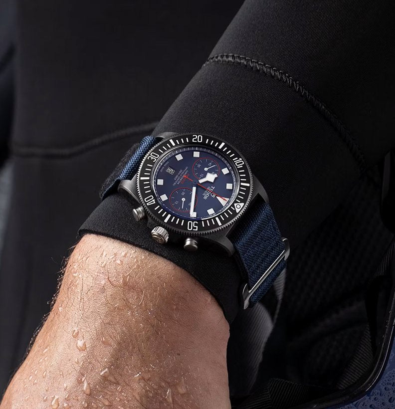 Watch in carbon and titanium Pelagos FXD CHRONO, 43 mm Tudor
