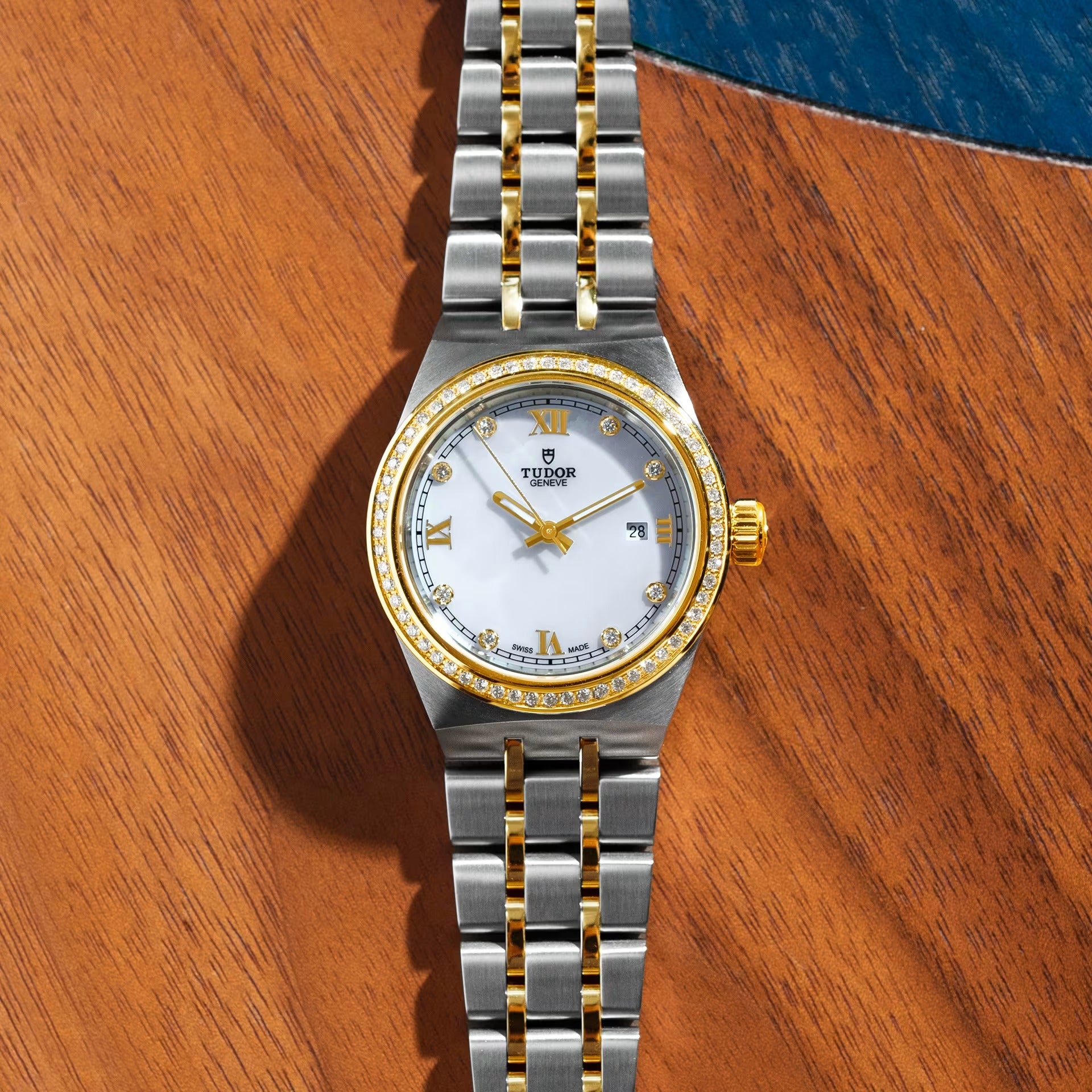 Orologio in acciaio e oro giallo Royal, 28 mm Tudor