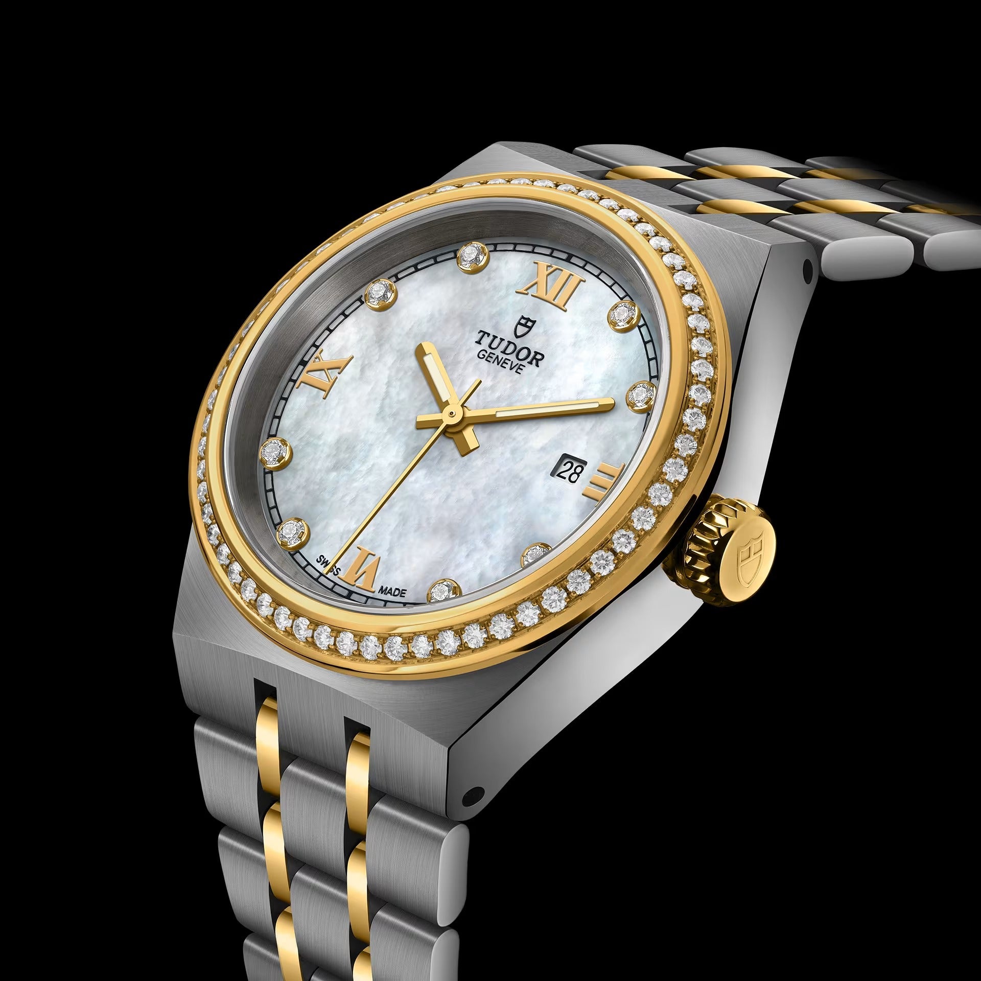 Orologio in acciaio e oro giallo Royal, 28 mm Tudor
