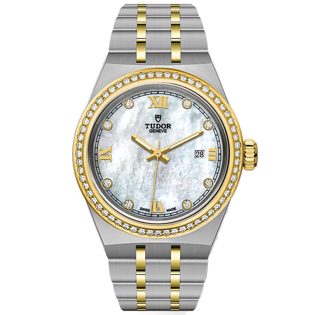 Orologio in acciaio e oro giallo Royal, 28 mm Tudor