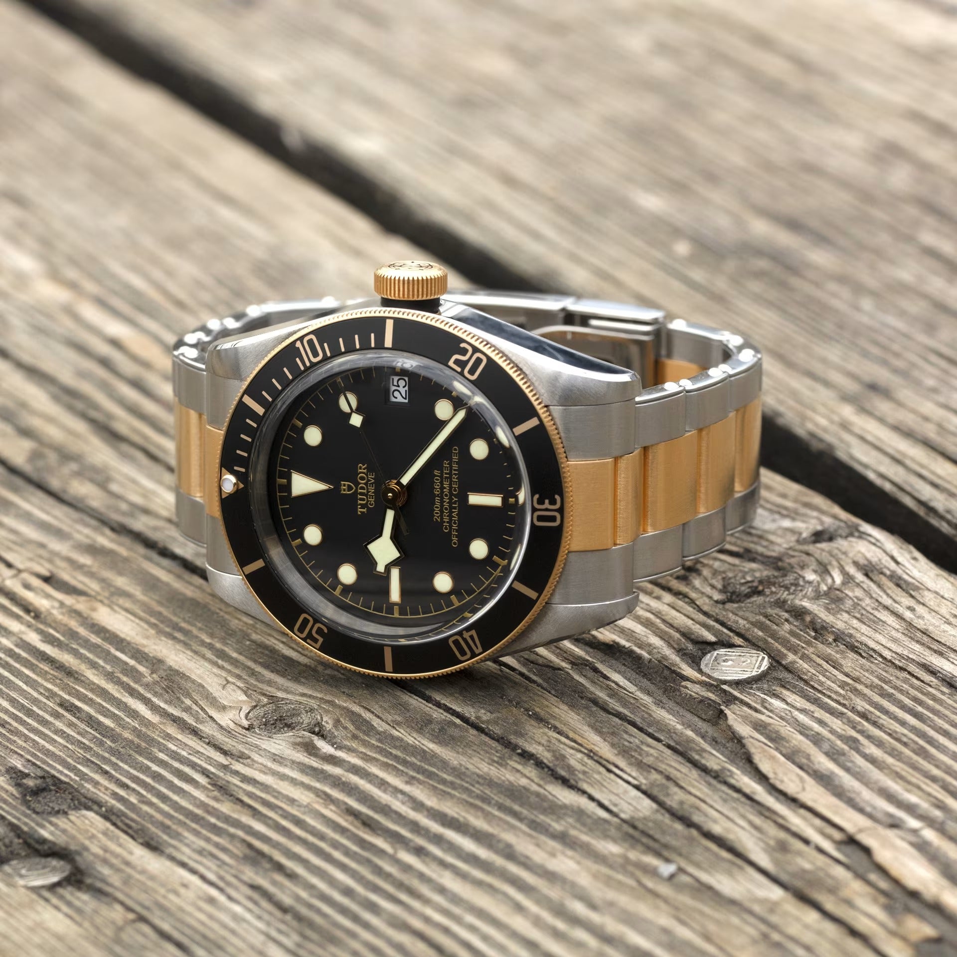 Orologio in acciaio e oro giallo Black Bay, 41 mm Tudor