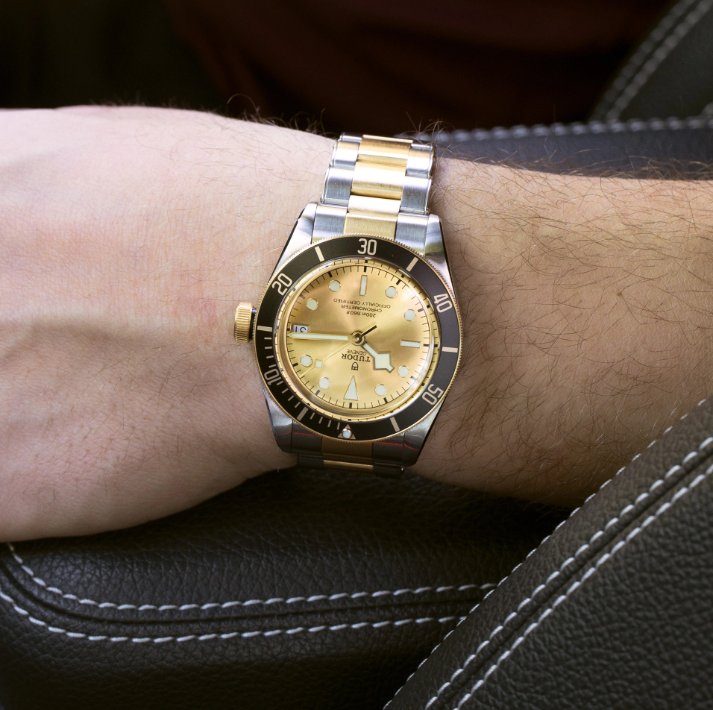 Orologio in acciaio e oro giallo Black Bay, 41 mm Tudor