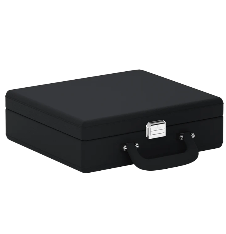 Accessorio in pelle panama Valigetta 8 Pelle Nero Intenso Scatola del tempo