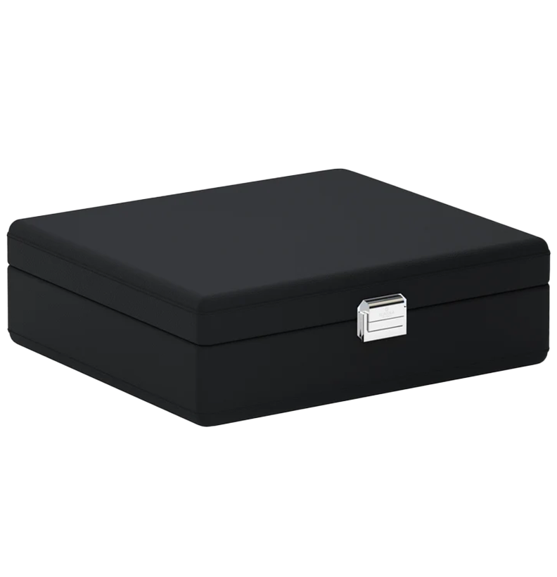 Accessorio in pelle panama Valigetta 8 Pelle Nero Intenso Scatola del tempo