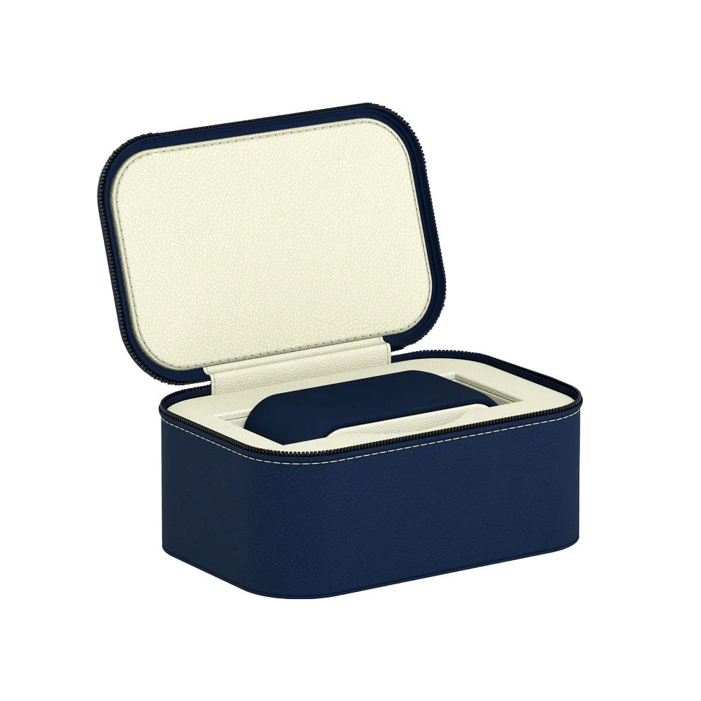 Accessorio in pelle panama Viaggio 1 Pelle Blu Notte/Crema Scatola del tempo