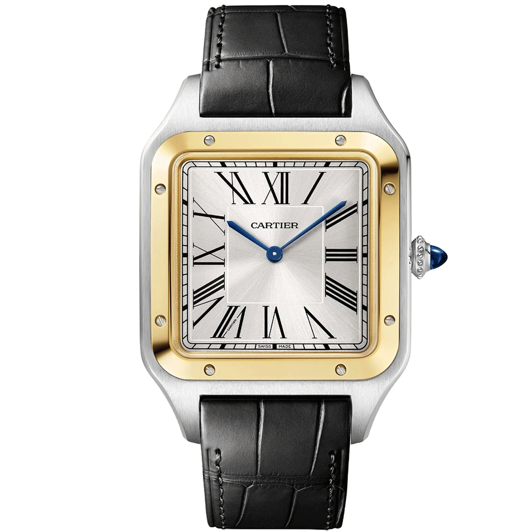 Orologio in acciaio e oro giallo Santos-Dumont Cartier