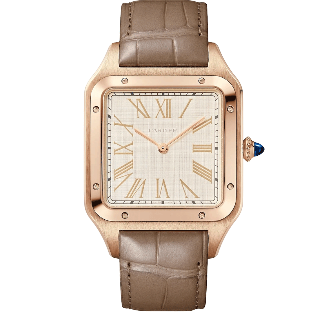 Orologio in oro rosa Santos-Dumont Cartier